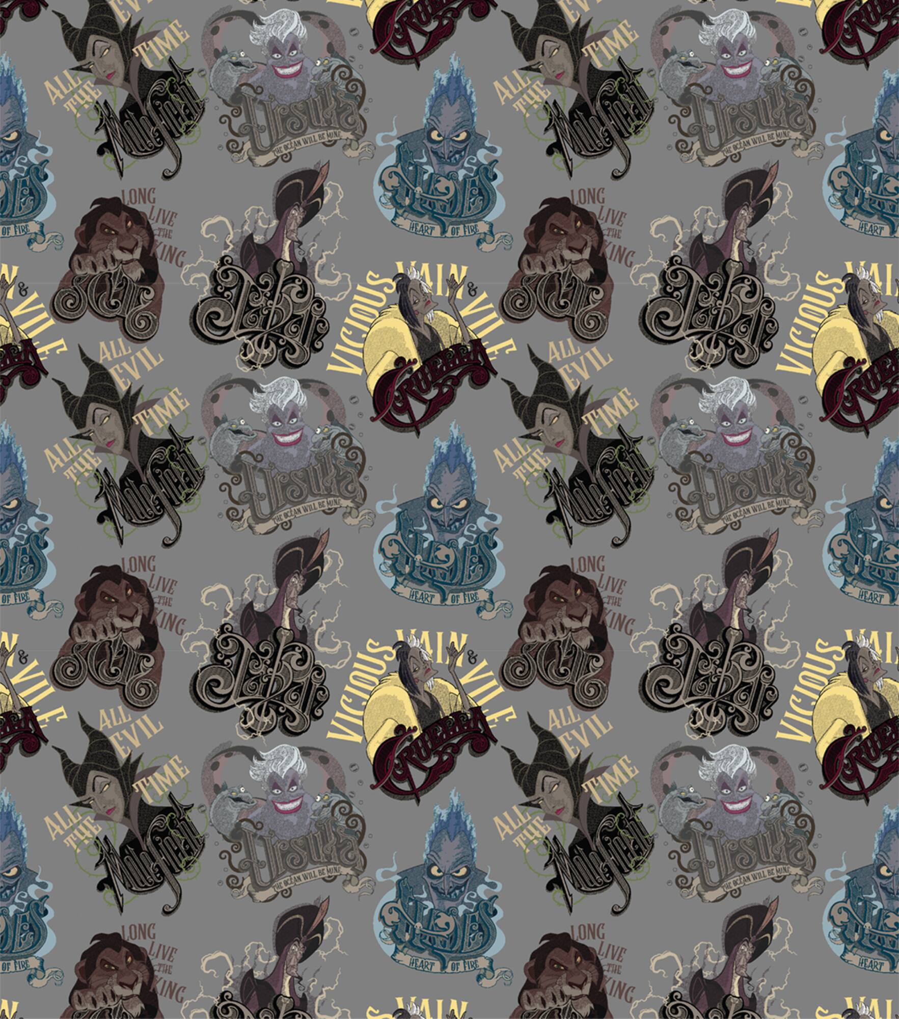 Disney Villains All Evil Cotton Fabric